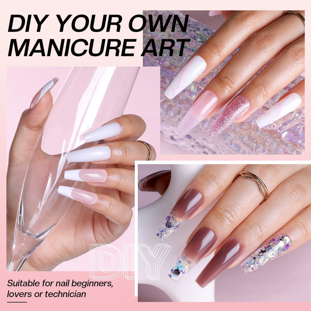 Morovan Poly Gel Color Six-Shade Collection with glossy finish.