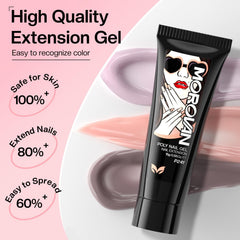 Morovan Poly Gel Nail Extension Detail showing lengthening capability.