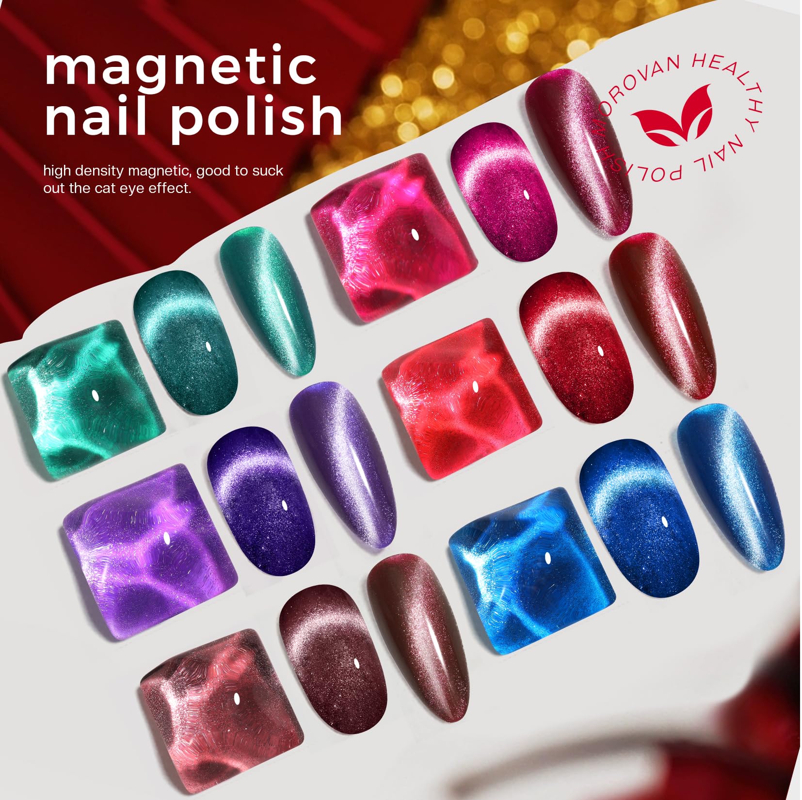 Morovan red glitter nail polish for vibrant, quick-dry shine