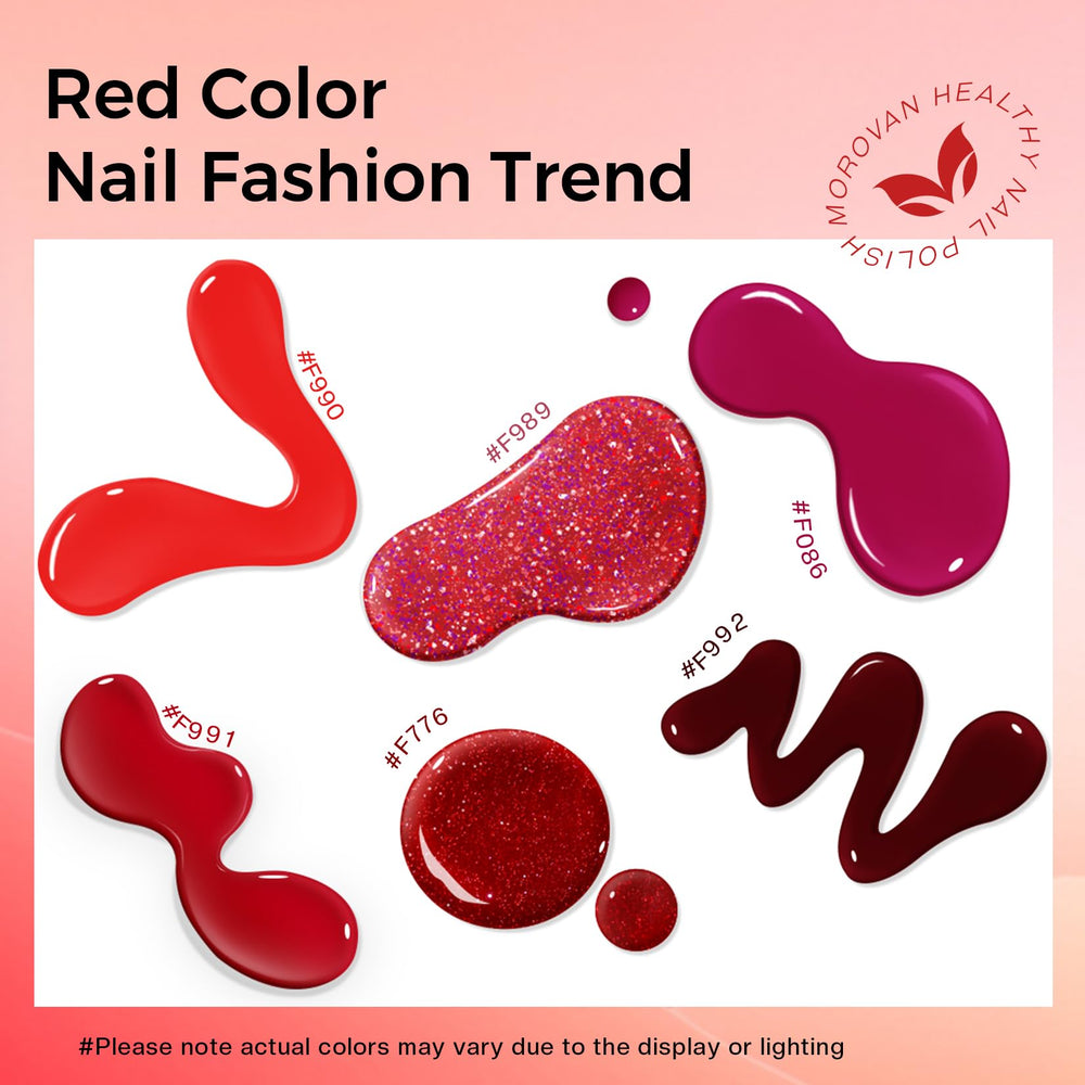 Morovan dark-red nail polish delivers a rich, dramatic shade.