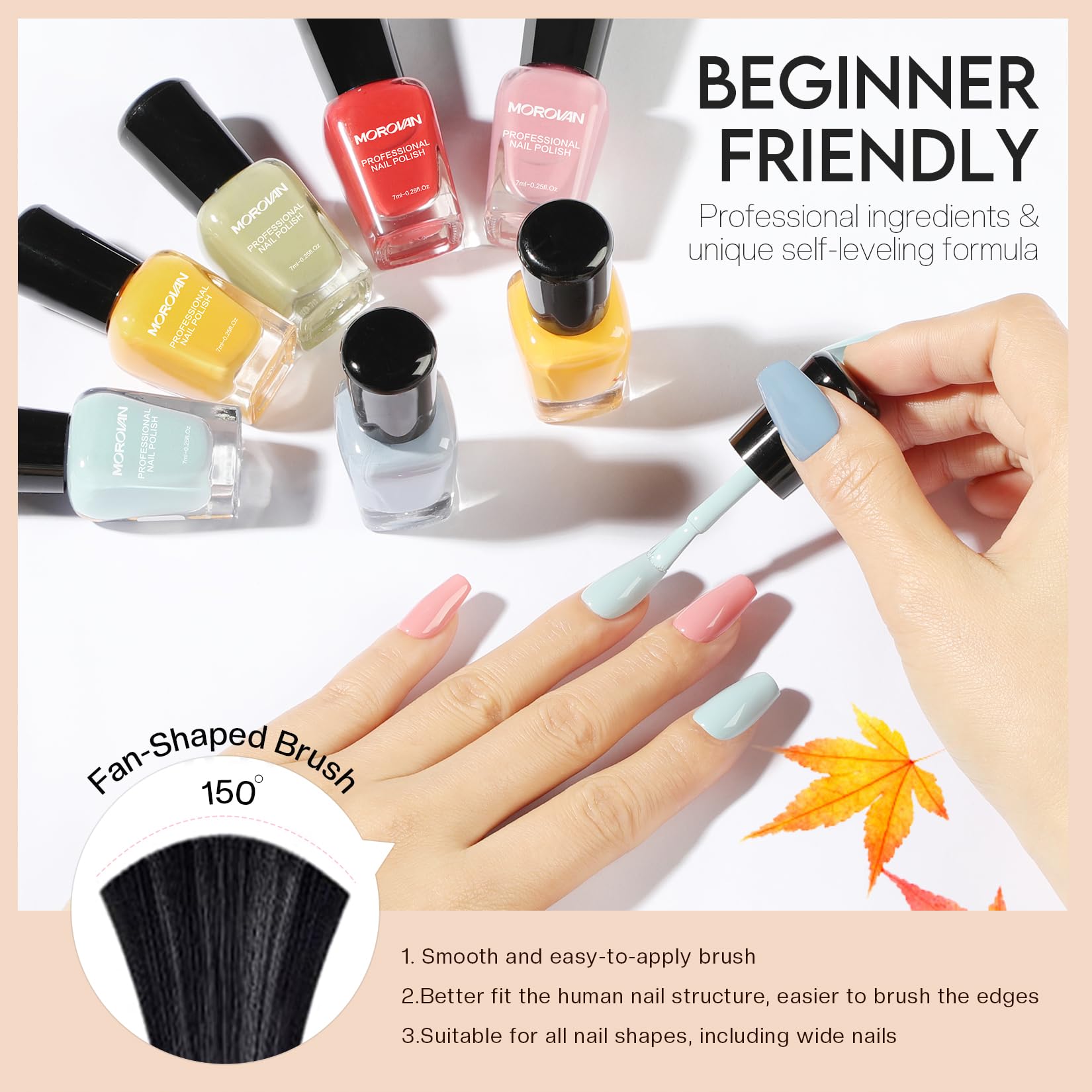 Morovan safe non-hazardous formula emphasizes healthier nail care.