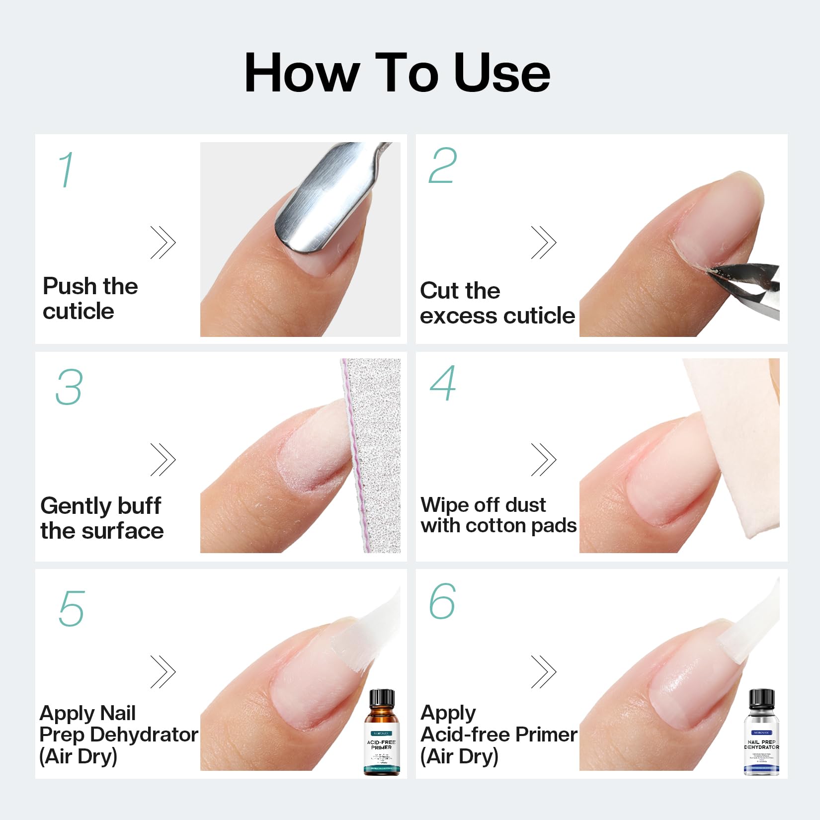 Morovan Salon-ready kit displayed for professional nail prep and application.