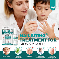 Morovan thumb-sucking deterrent applied on a child's nail.