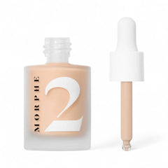 Morphe 2 Hint Hint Skin Tint swatch on skin delivering sheer to medium coverage