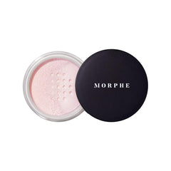 Morphe Bake & Set powder jar shows feather light, long lasting finish