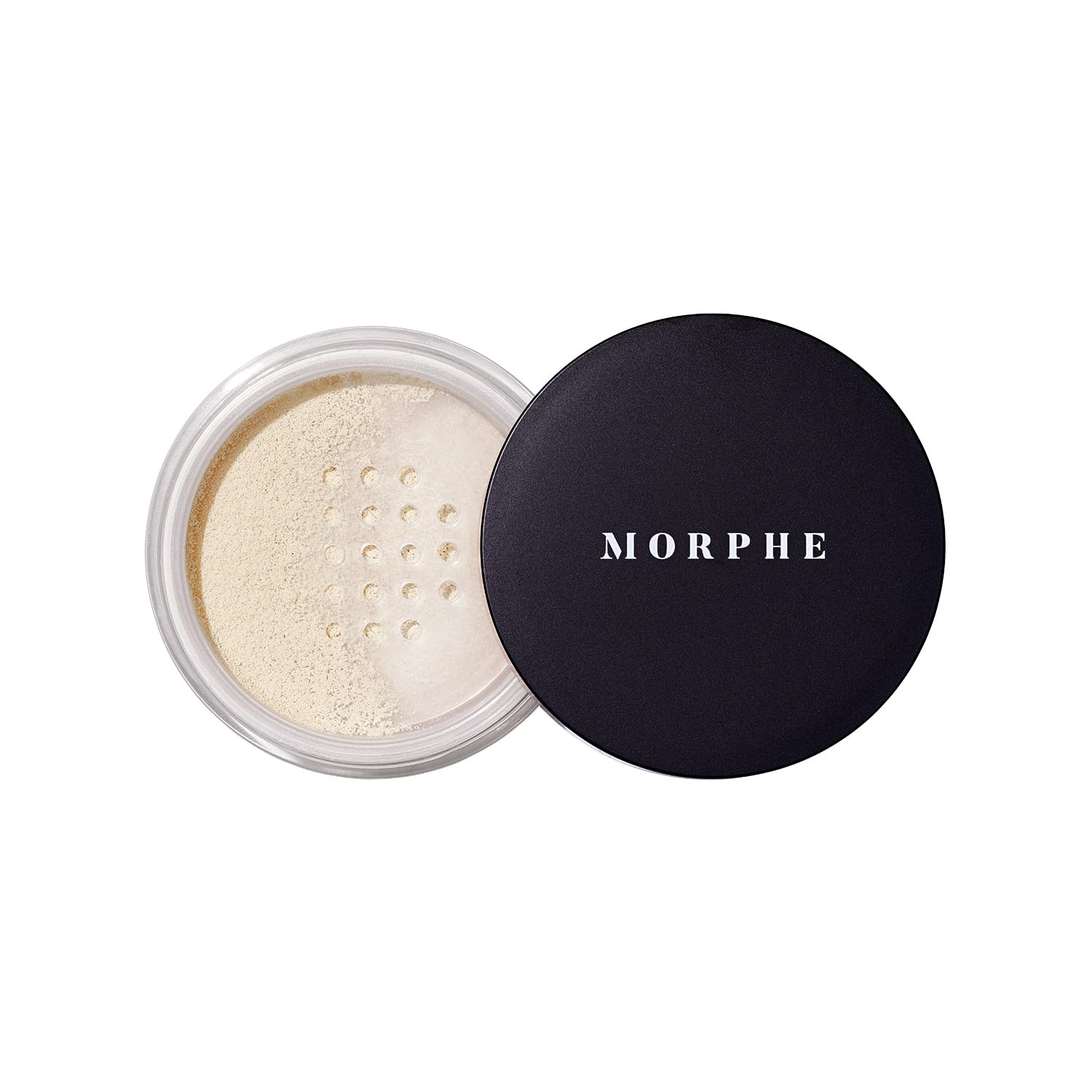 Morphe Bake & Set translucent powder packaging showing talc-free formula for a light finish.