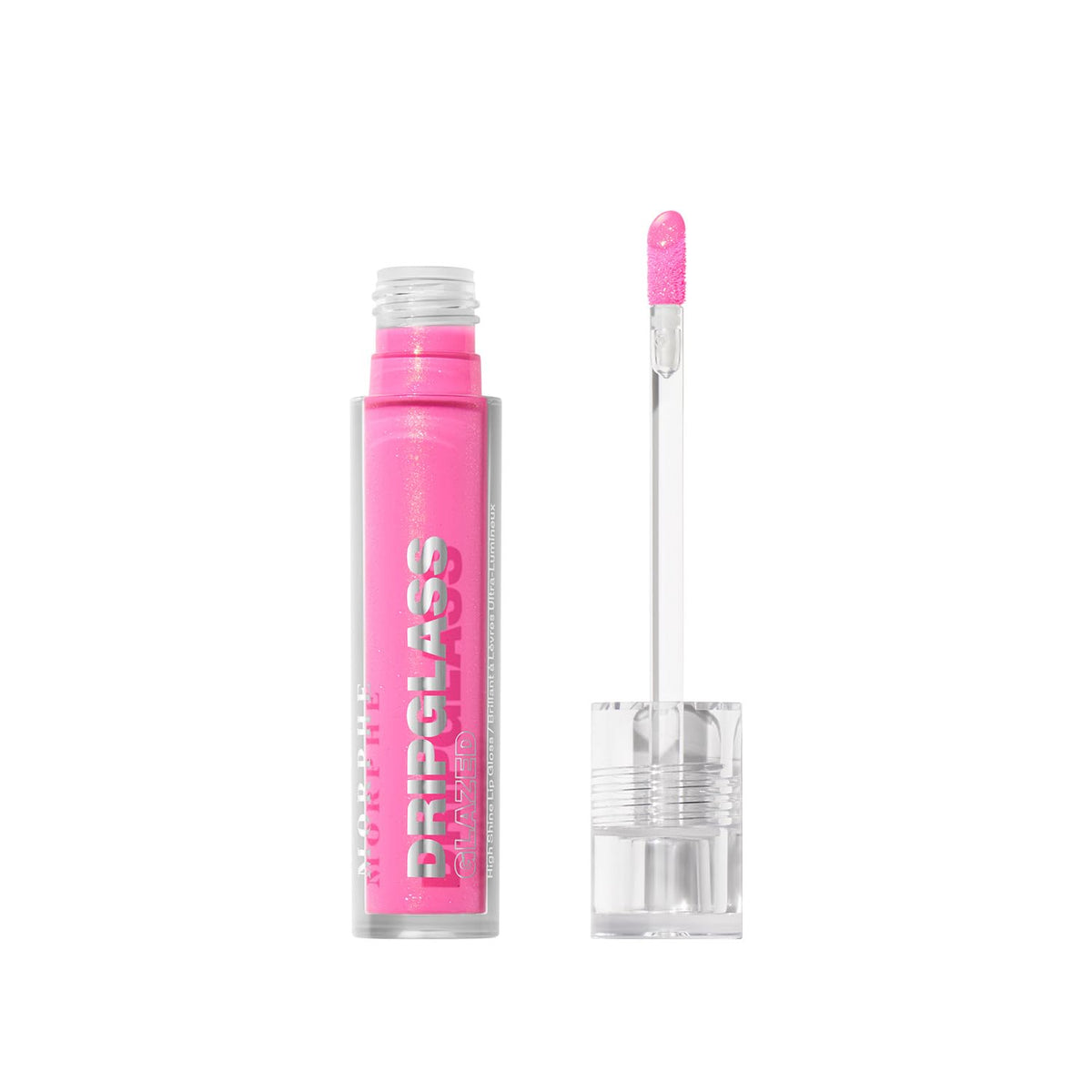 MORPHE Dripglass high shine lip gloss bottle with pink shade for glassy finish