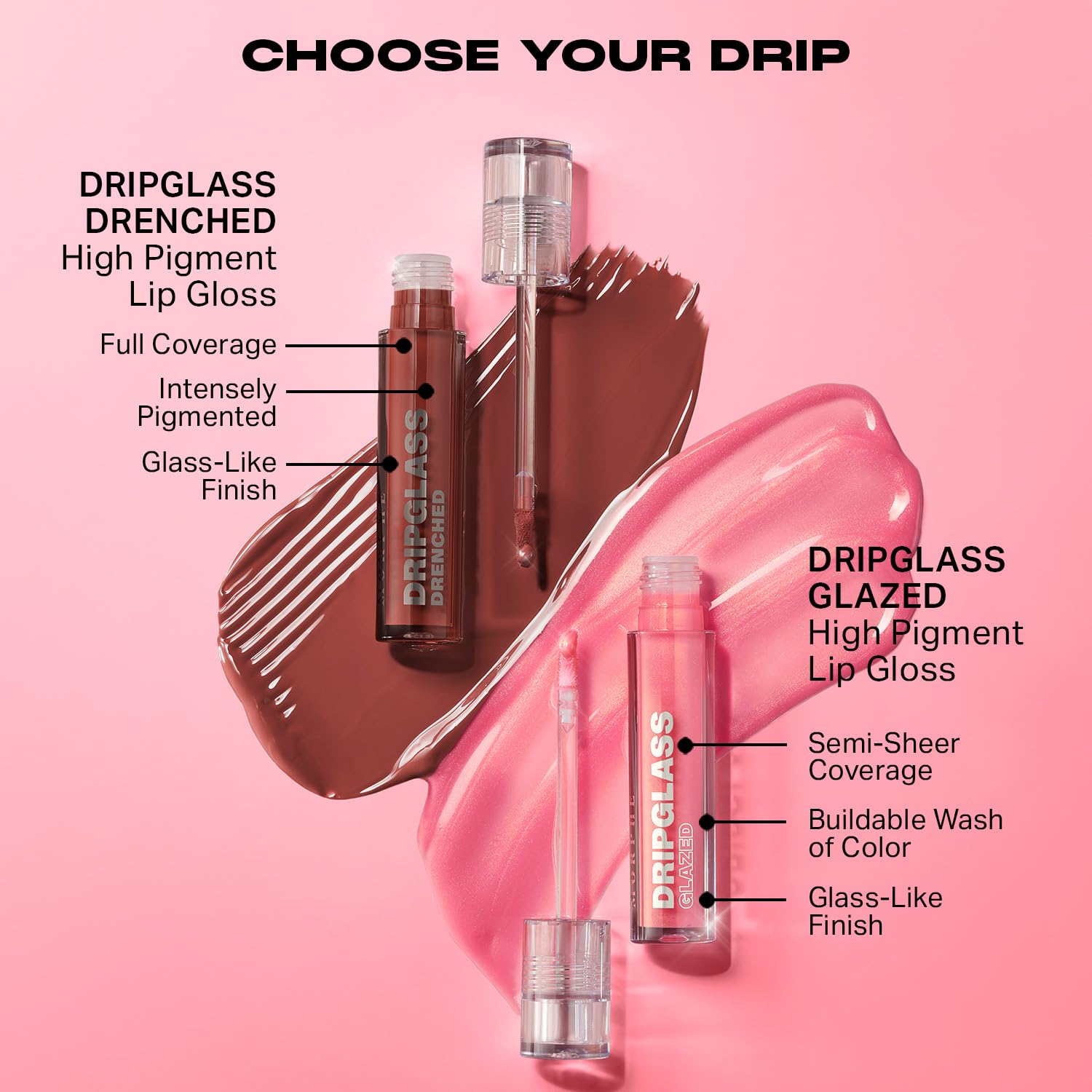 Hydrated, supple lips with MORPHE Dripglass opalescent orchid gloss.