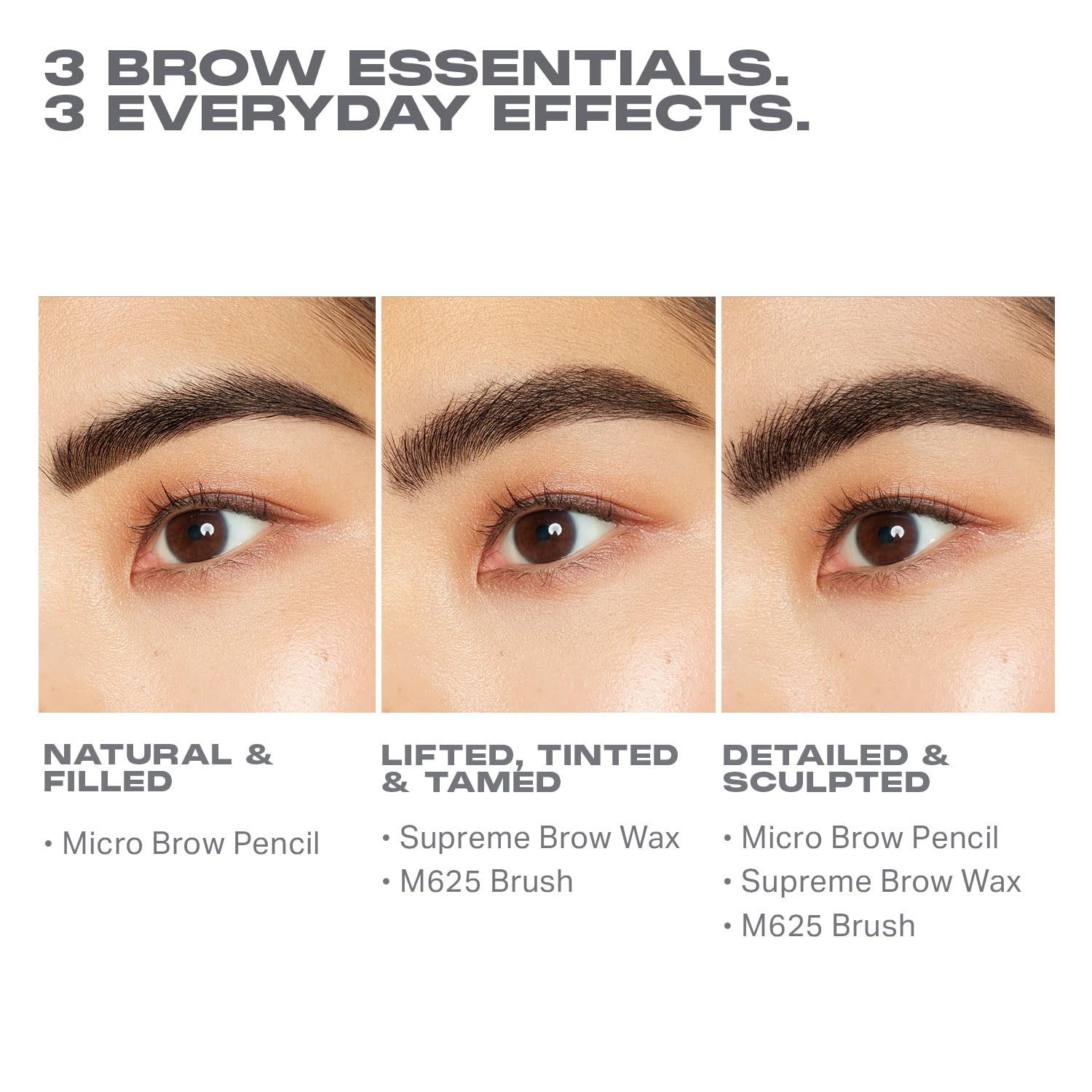 MORPHE High Archiever M625 brush in action for precise brow shaping.