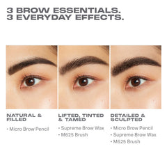 MORPHE High Archiever M625 brush in action for precise brow shaping.