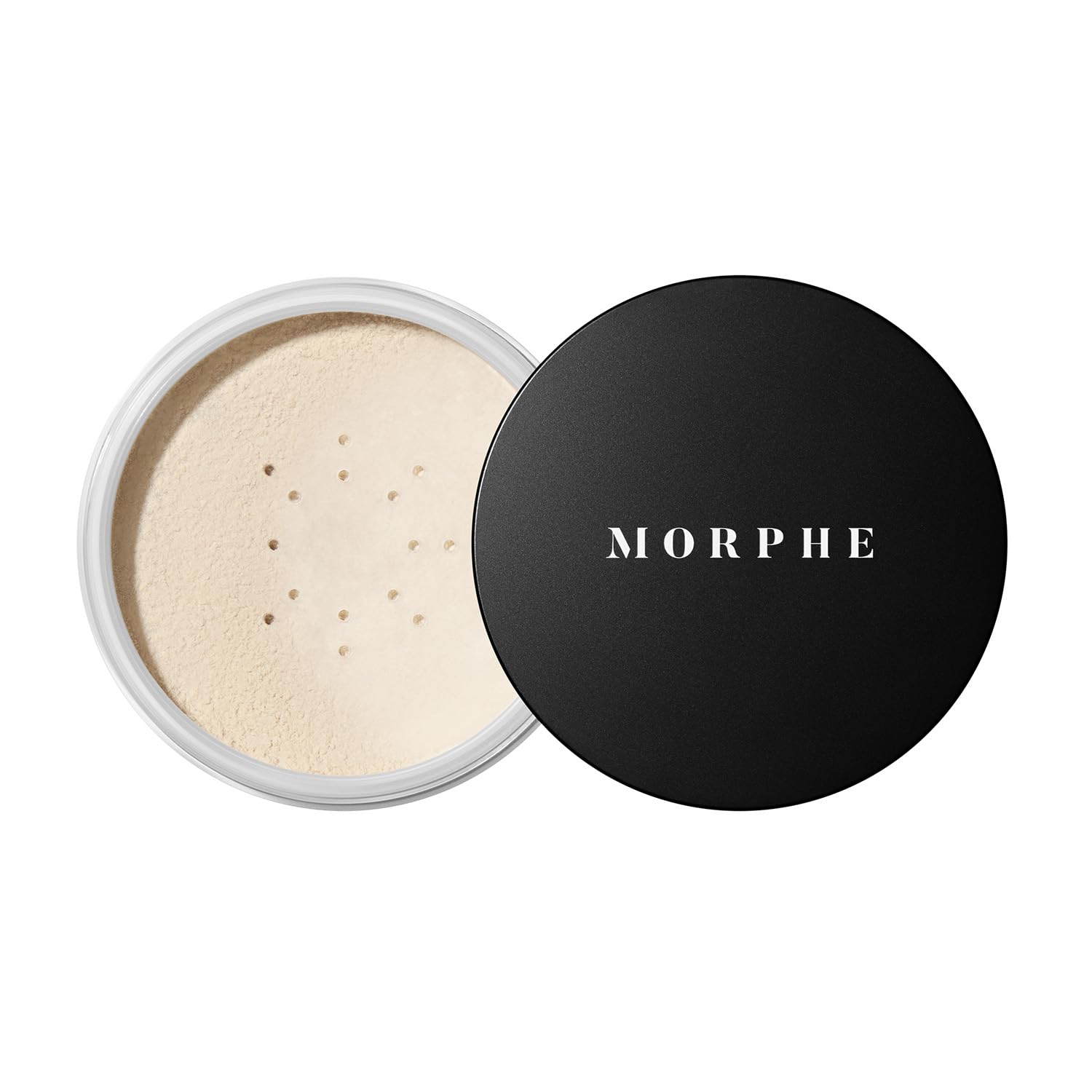 MORPHE Jumbo Bake & Set translucent powder tin shows a soft natural finish and shine control