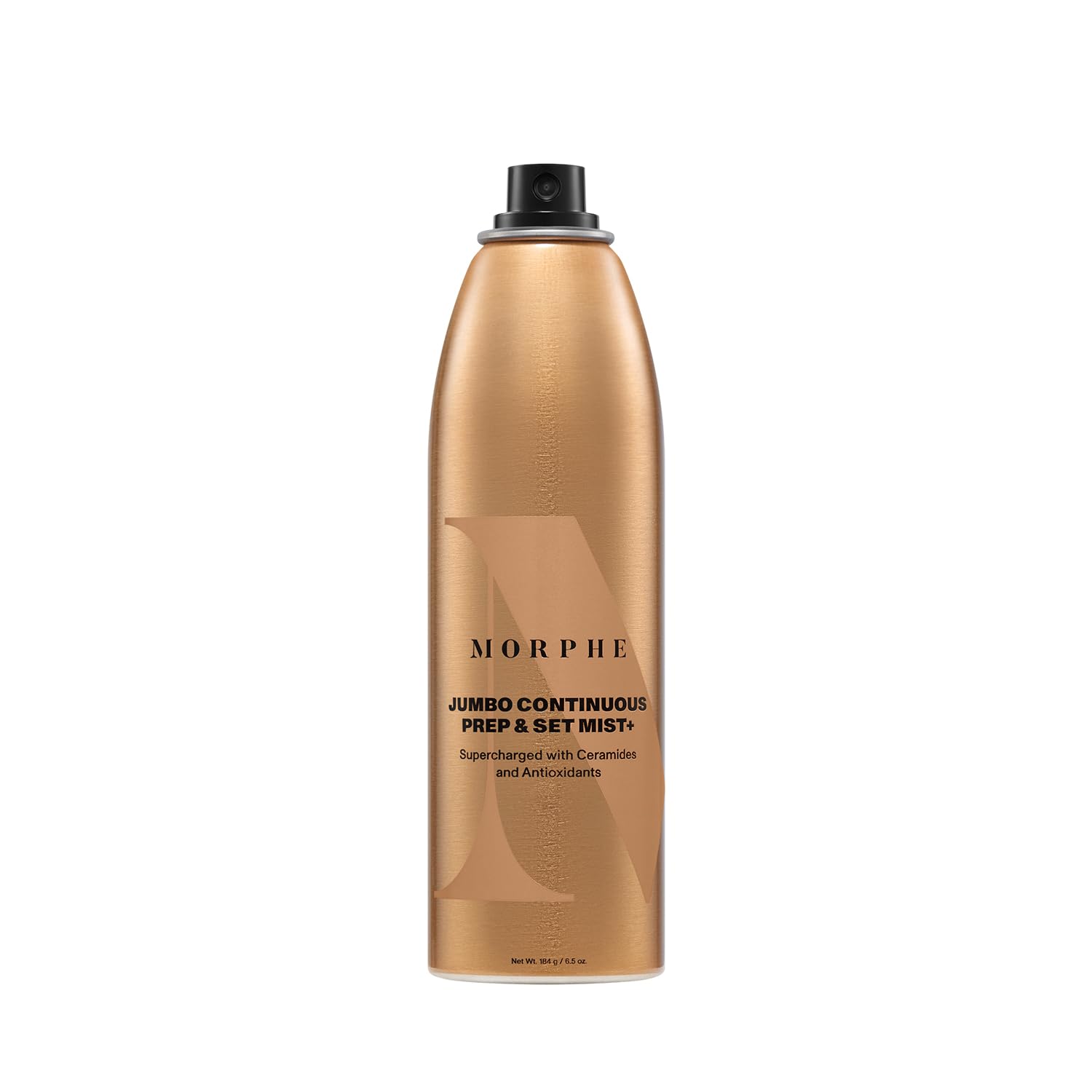 Morphe Jumbo Continuous Prep and Set Spray mist dispersion demonstrating even coverage