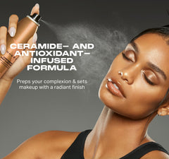 Morphe Jumbo Continuous Prep and Set Spray nozzle close-up with fine mist