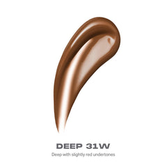 Morphe Lightform Dewy Foundation swatch demonstrates buildable medium coverage