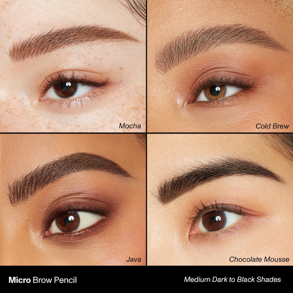 Morphe Micro Dual Eyebrow Pencil application close-up demonstrating quick shaping.