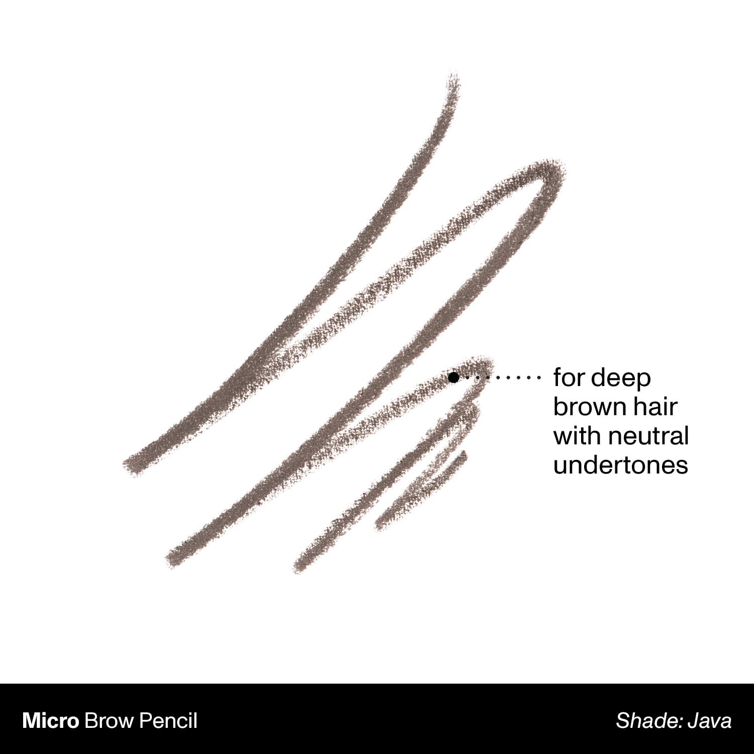 Morphe Micro Dual Eyebrow Pencil Java shade swatch for color-true brows.