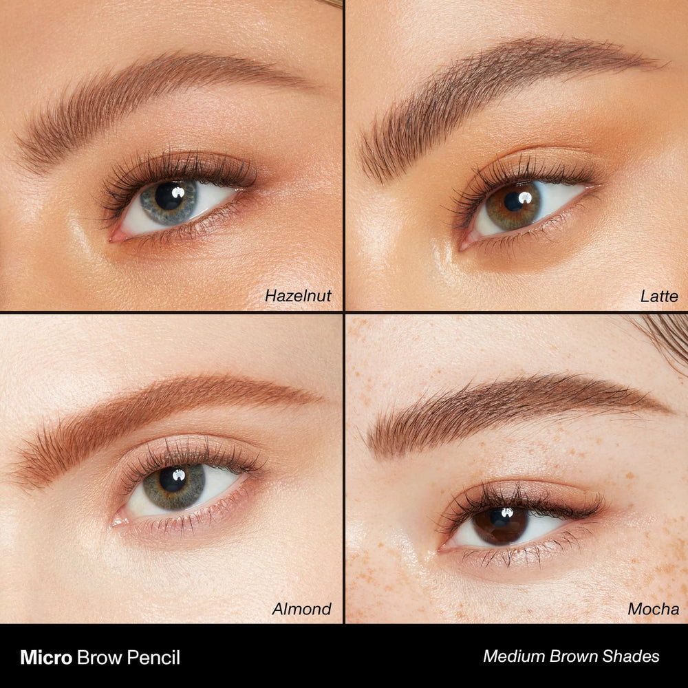 MORPHE Micro Dual Brow Pencil Latte swatches reveal rich, buildable color options