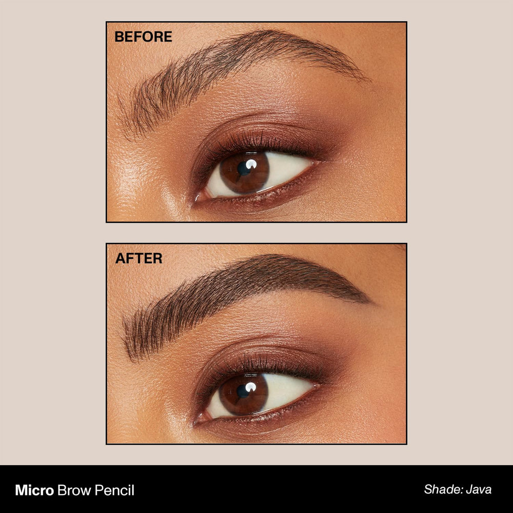 Morphe Micro Dual Eyebrow Pencil spoolie blending for a soft, natural finish.