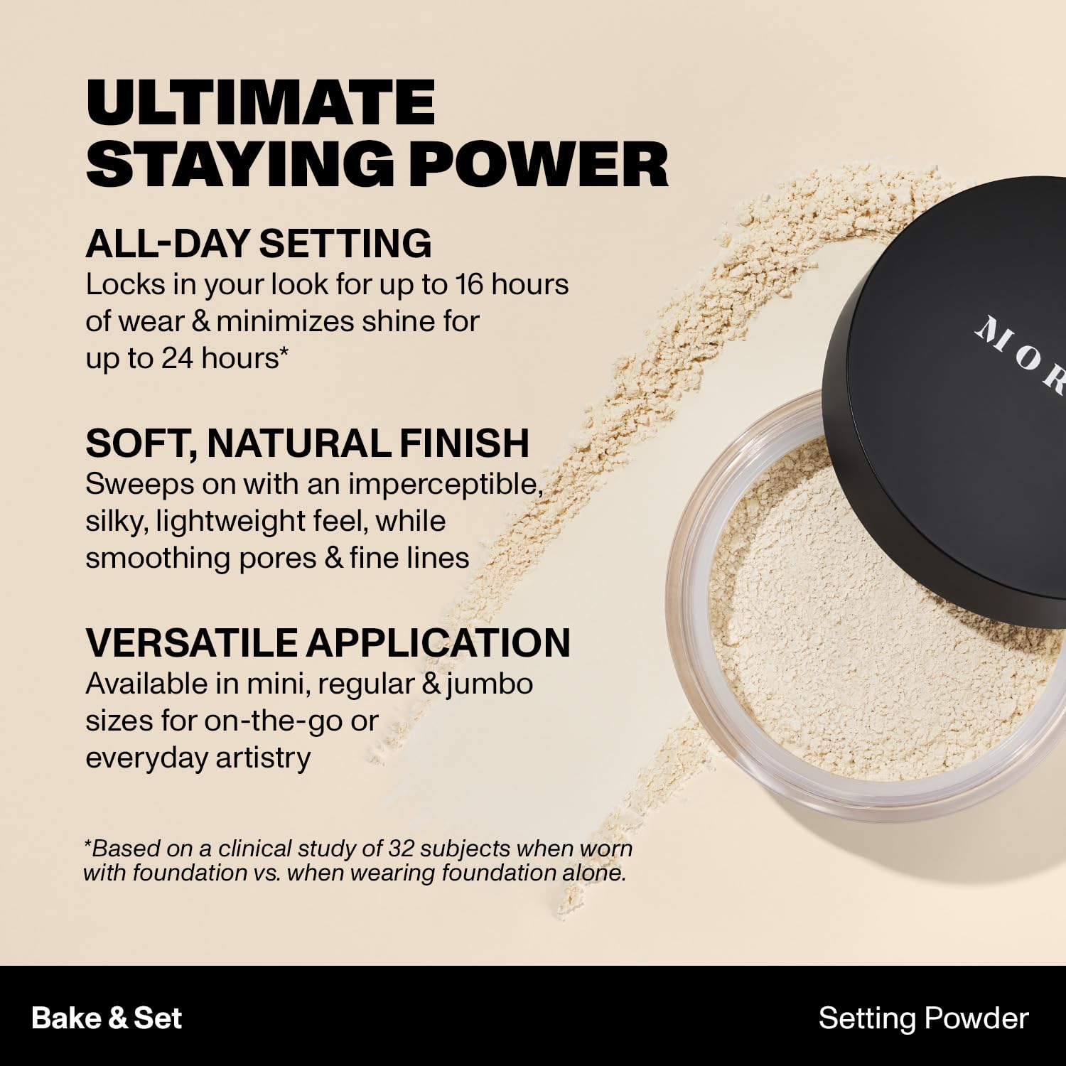 MORPHE Mini Bake & Set on-face shot reveals a soft, natural glow.