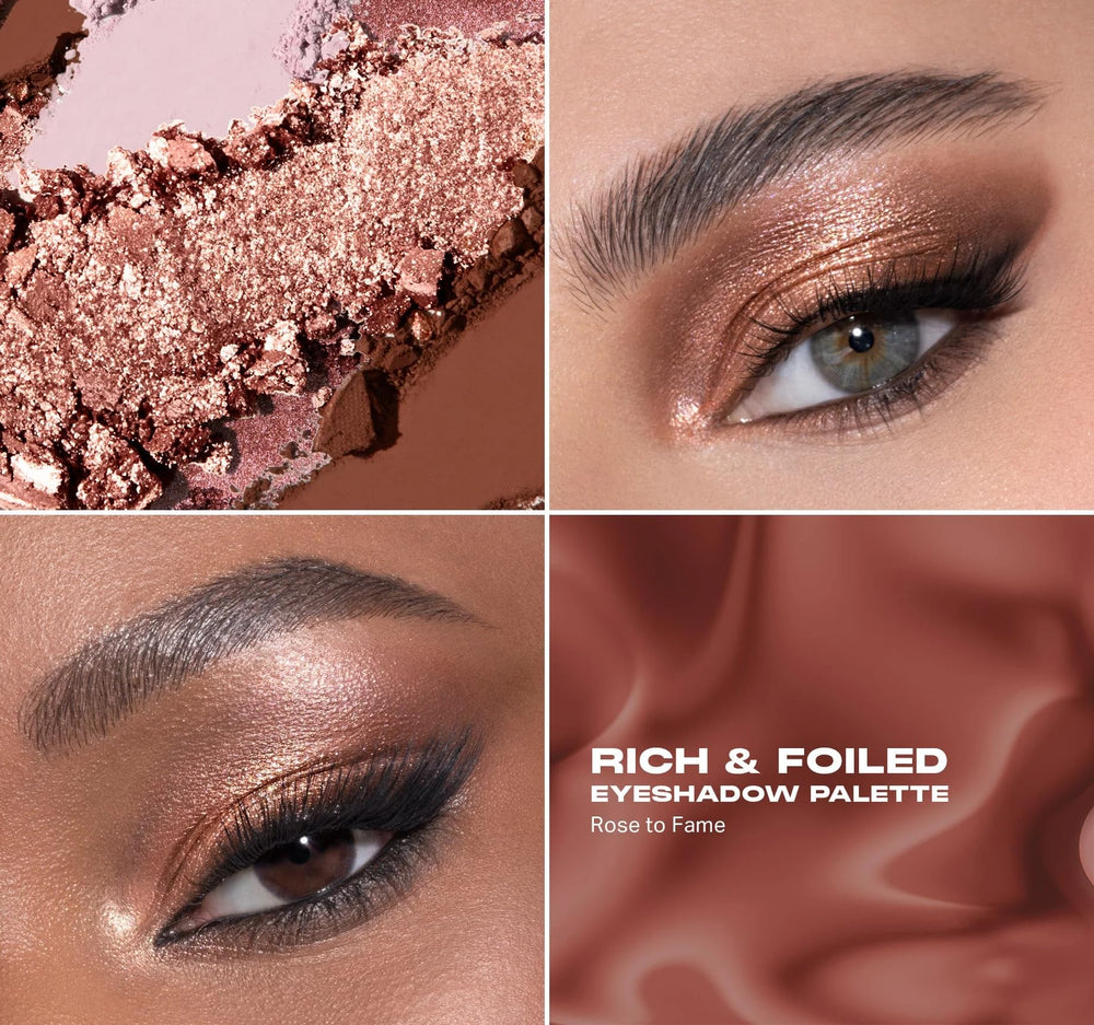 MORPHE Rich and Foiled Artistry Palette foil shadow closeup shows dramatic, reflective shine.