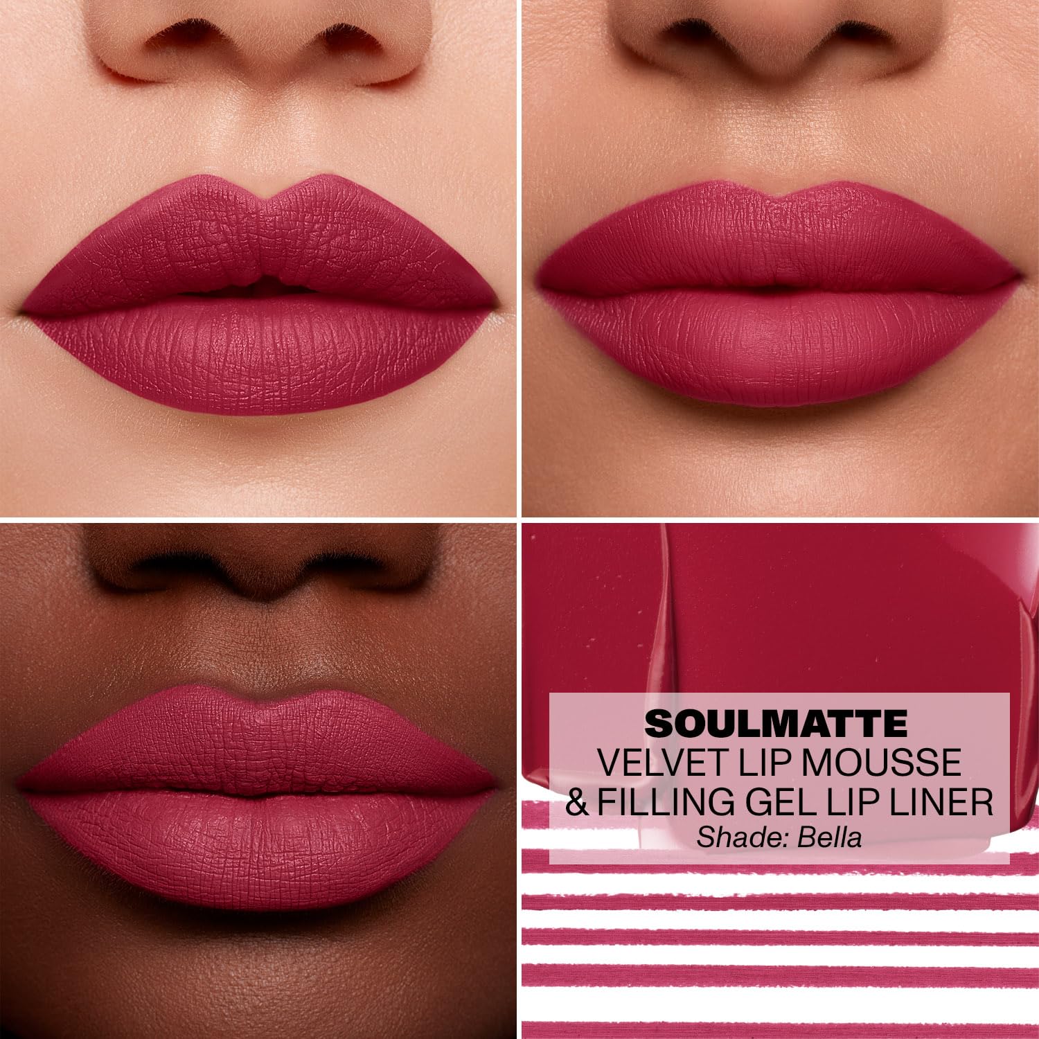 Morphe Soulmatte gel lip liner full-lips look delivers bold matte definition.