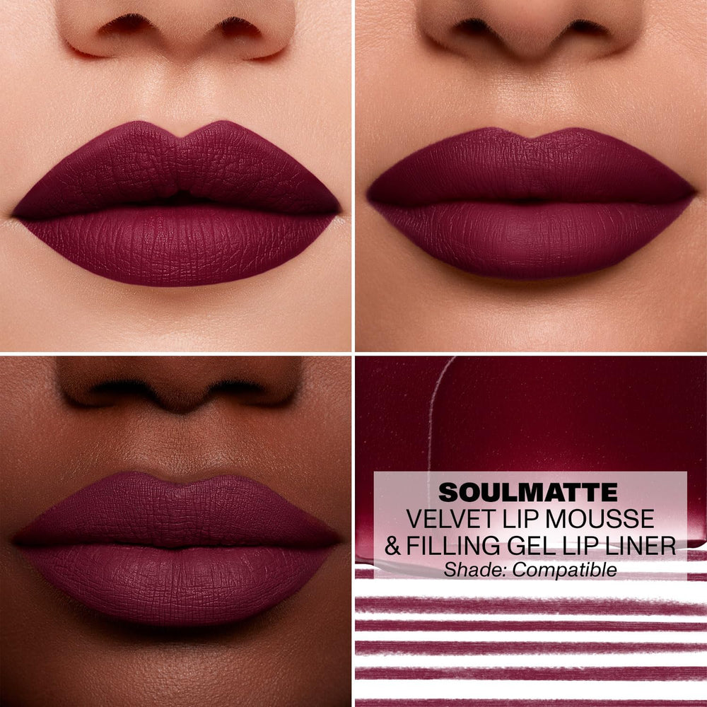 Morphe Soulmatte Gel Lip Liner blended to create fuller lips