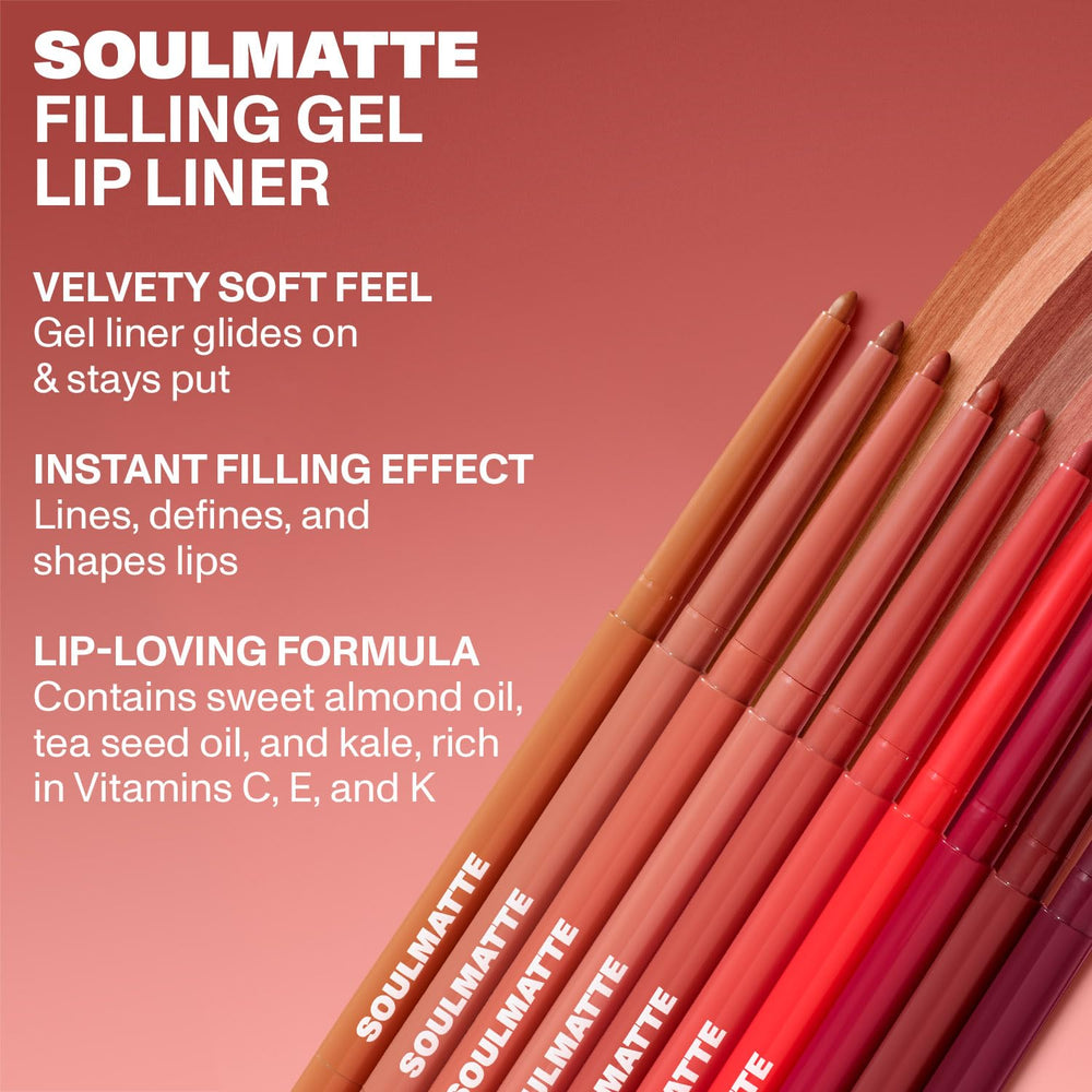 MORPHE Soulmatte provides a velvety, non-drying finish that resists smudging.