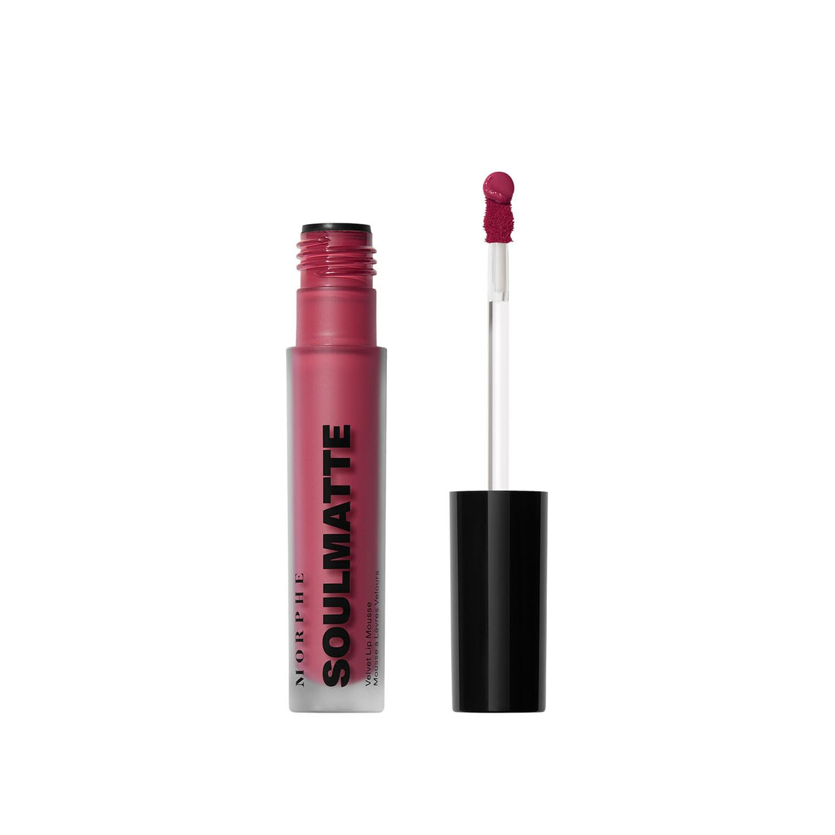 MORPHE Soulmatte velvet lip mousse application showing feather-light color and hydration