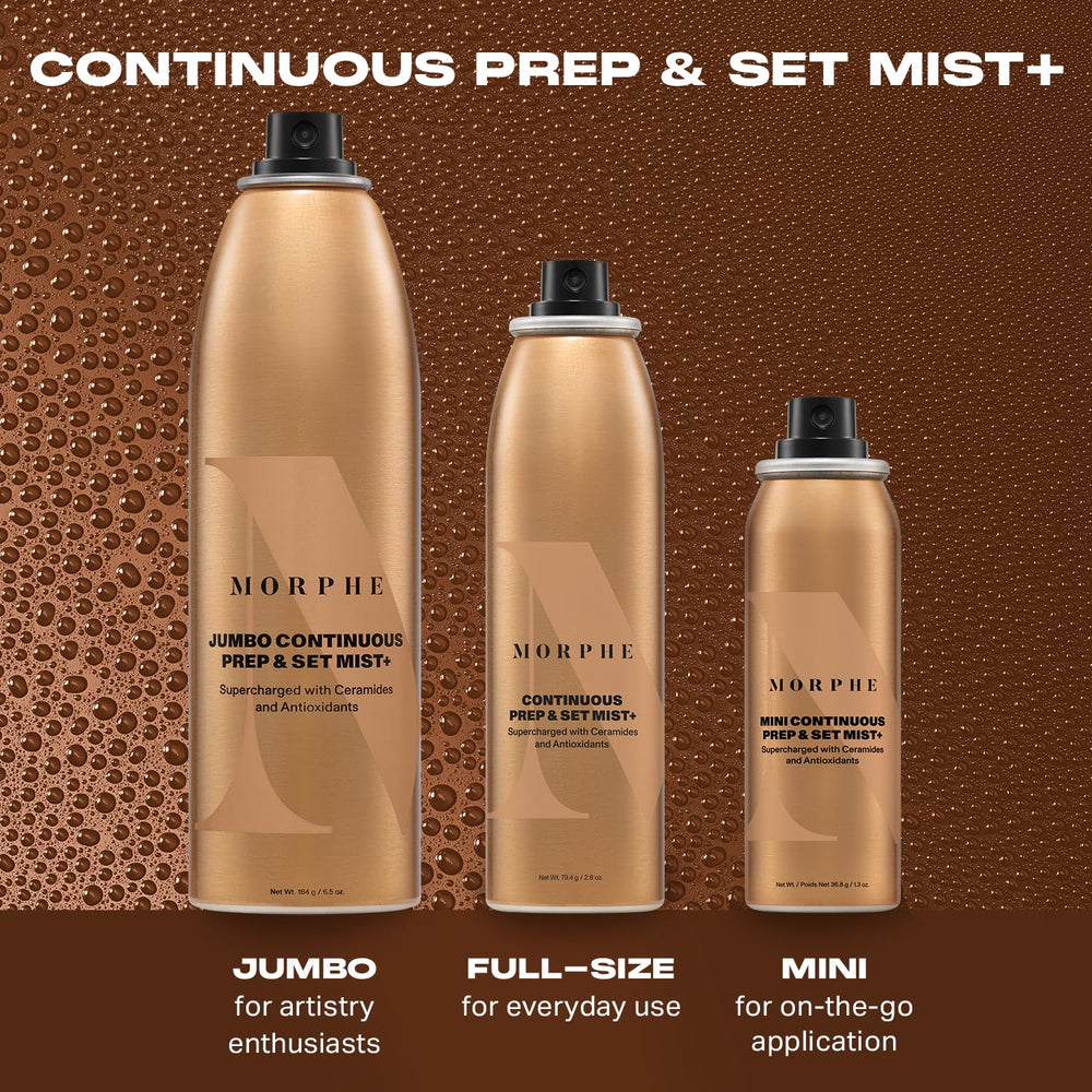 Morphe travel-size setting spray for on-the-go hydration and hold.