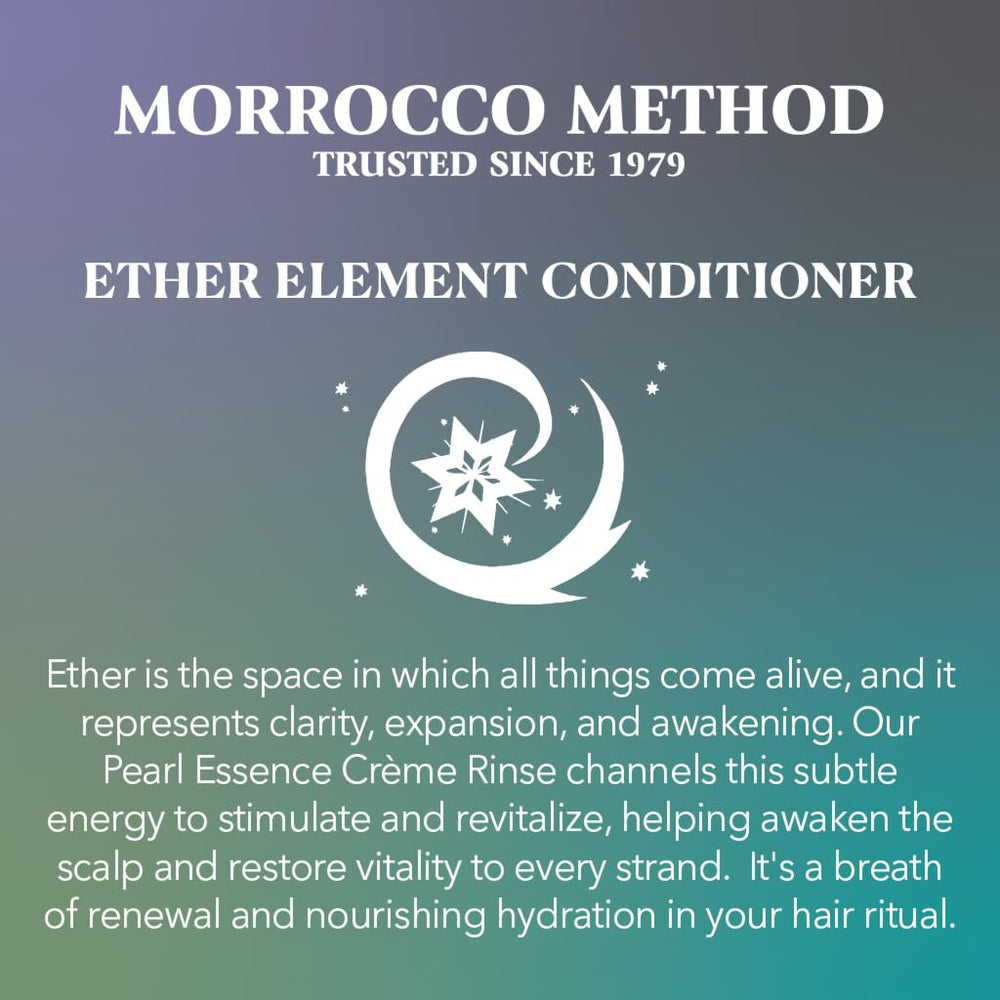 Close-up of Pearl Essence Creme Conditioner on hair showing detangling and silkiness.