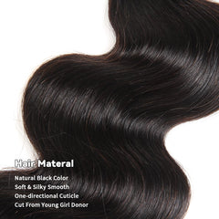 Mosari 24-inch body wave bundle close-up highlighting volume and natural movement.