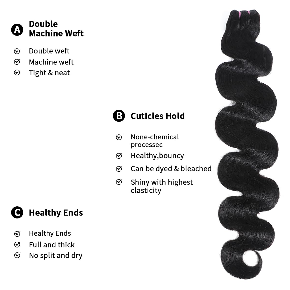 Mosari weft close-up illustrating neat construction for seamless wig integration.