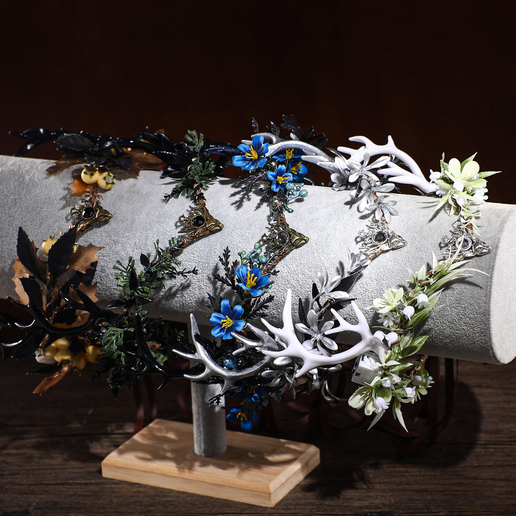 MOSTORY artificial flower crown with realistic petals for graceful everyday wear.