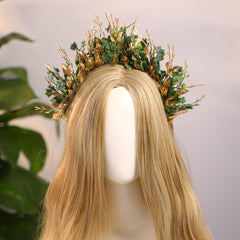 MOSTORY elven floral crown wreath for fairy-tale princess aesthetics