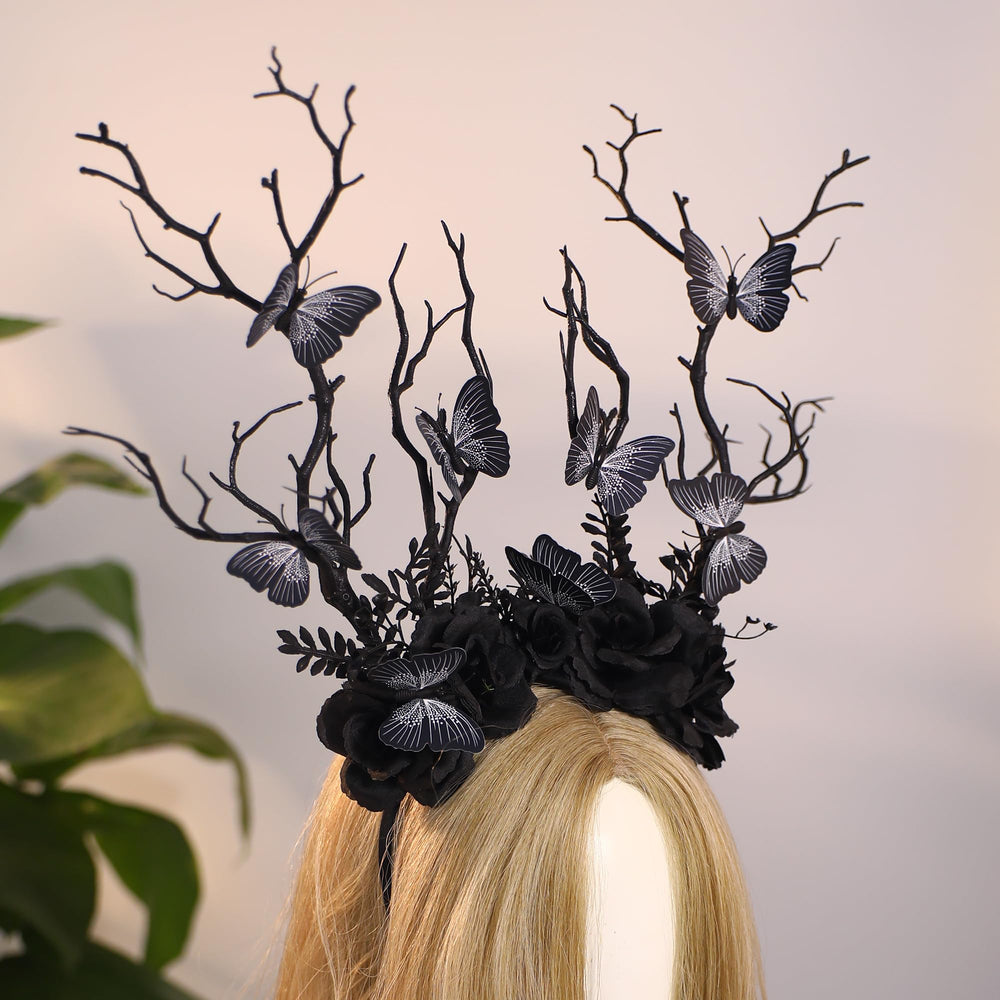 MOSTORY Forest Elements Headband with butterflies conveys nature-inspired elegance