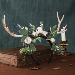 MOSTORY wedding or cosplay headband with deer horns for photoshoots