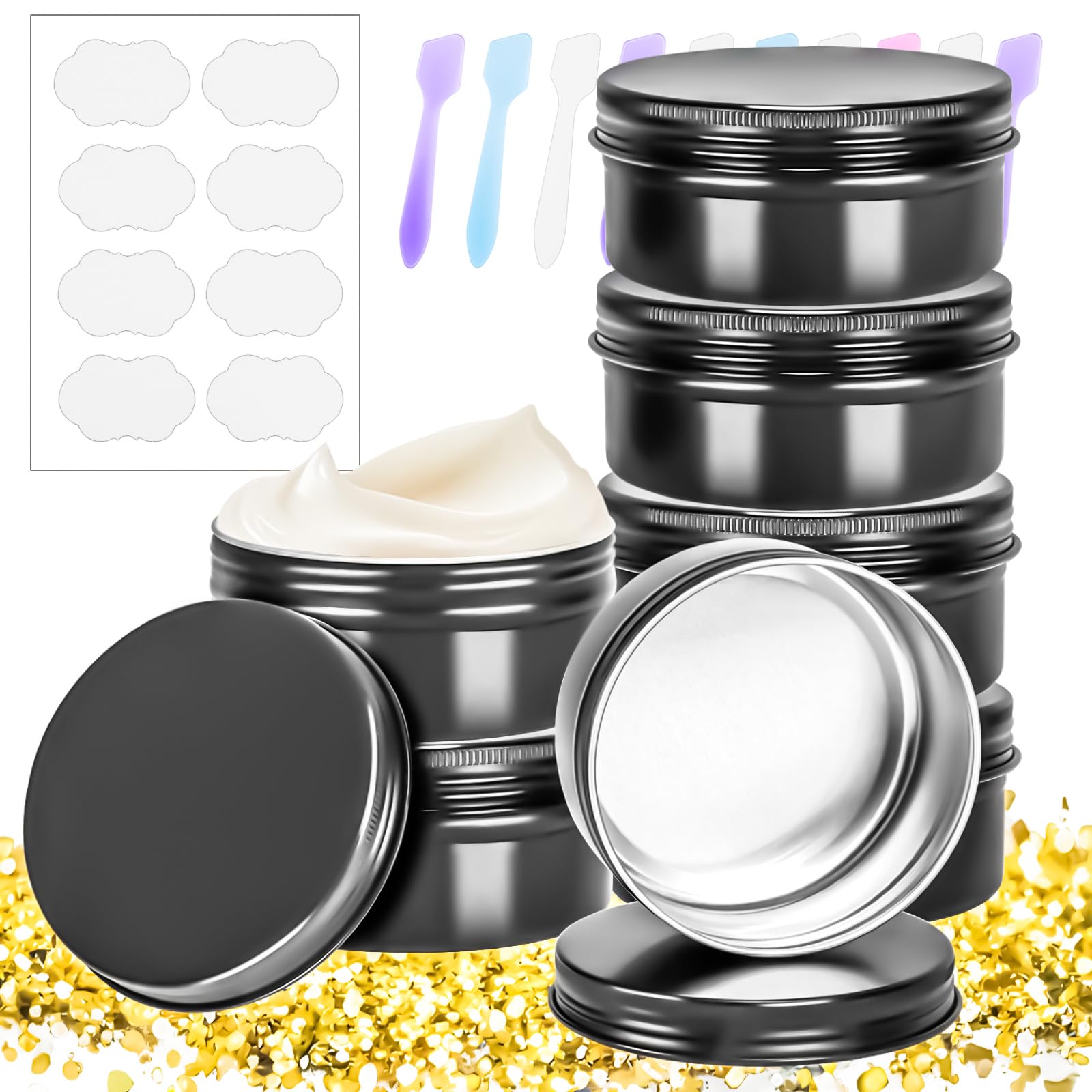 MotBach 6oz tin jar with screw lid for organized storage and portability.