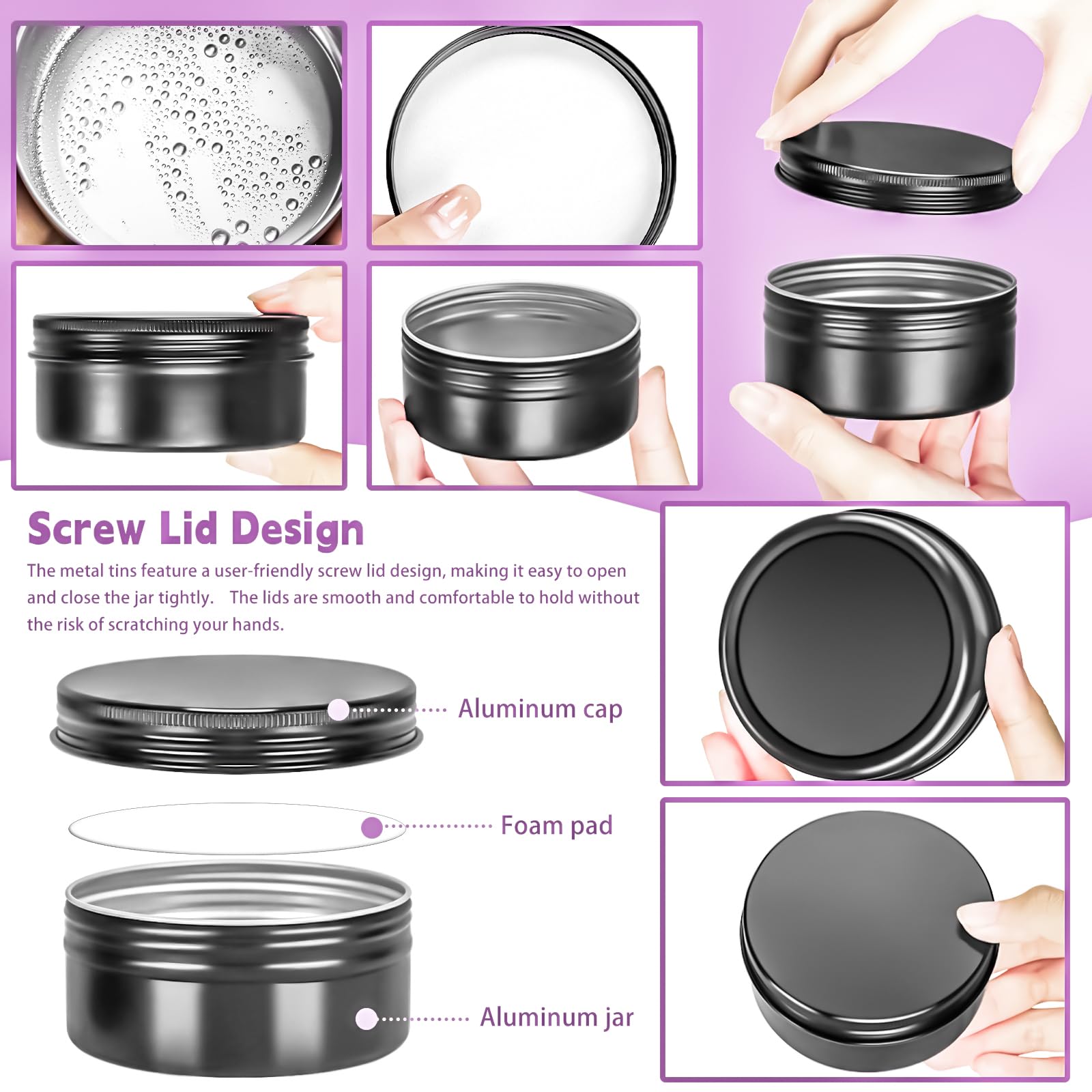 MotBach tin jar with smooth-edge lid for safe, comfortable handling.