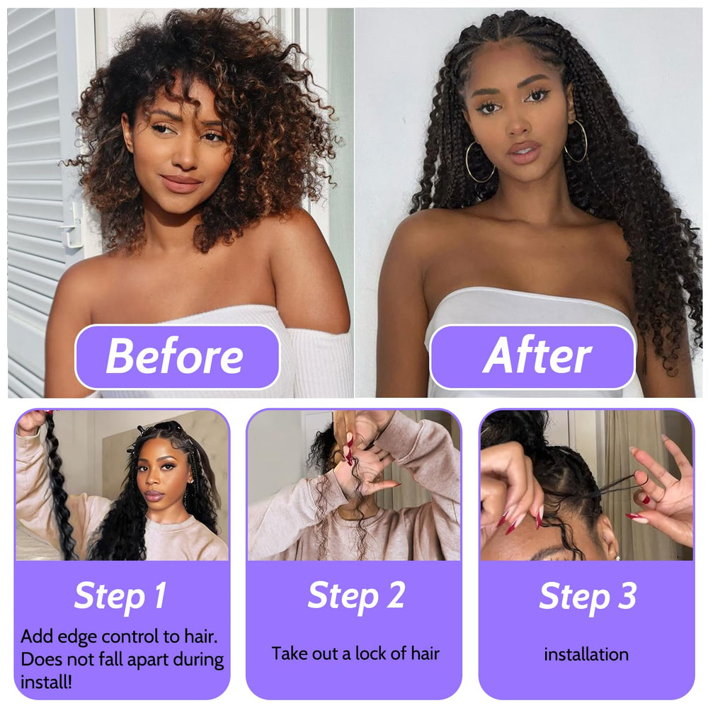 MOTFIN water-wave hair suitable for boho locs and goddess braids
