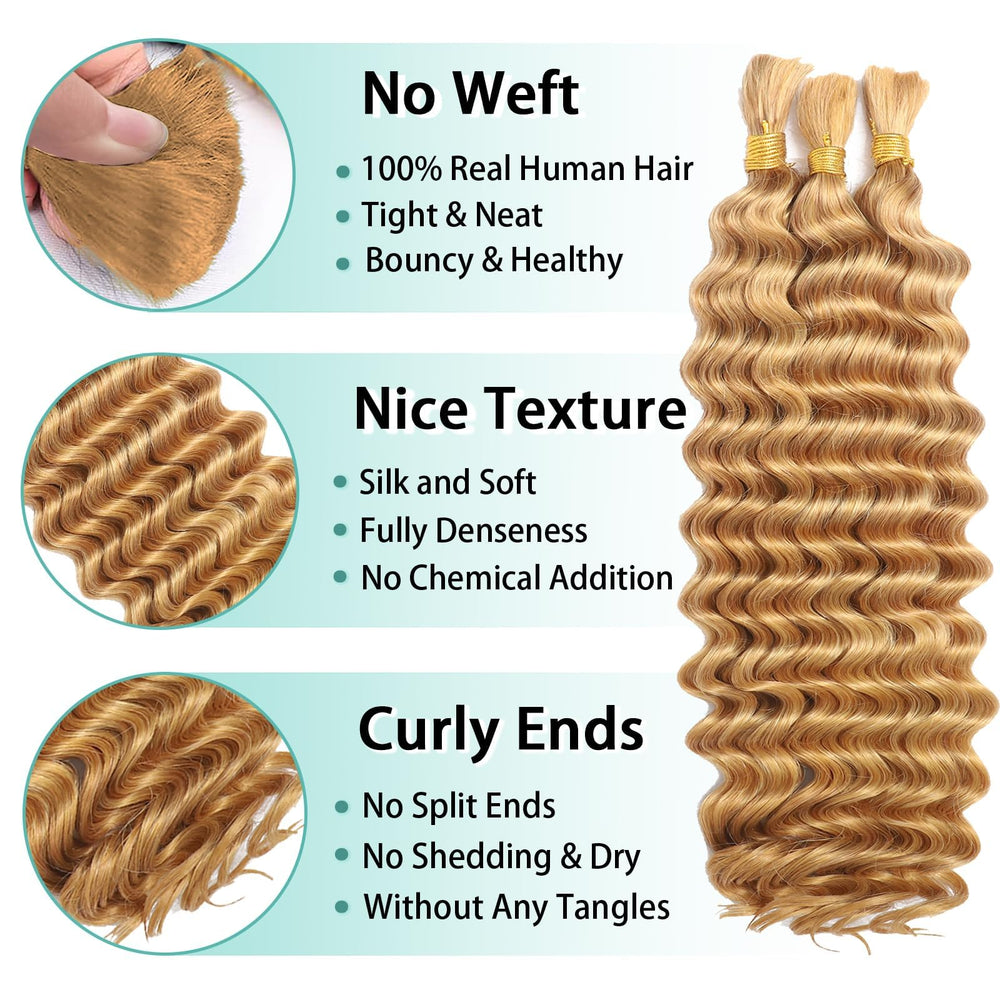MOTFIN Brazilian Remy hair in caramel honey blonde with vibrant color.