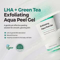 MOTHER MADE LHA aqua peel gel tub top view highlights gentle exfoliation benefits