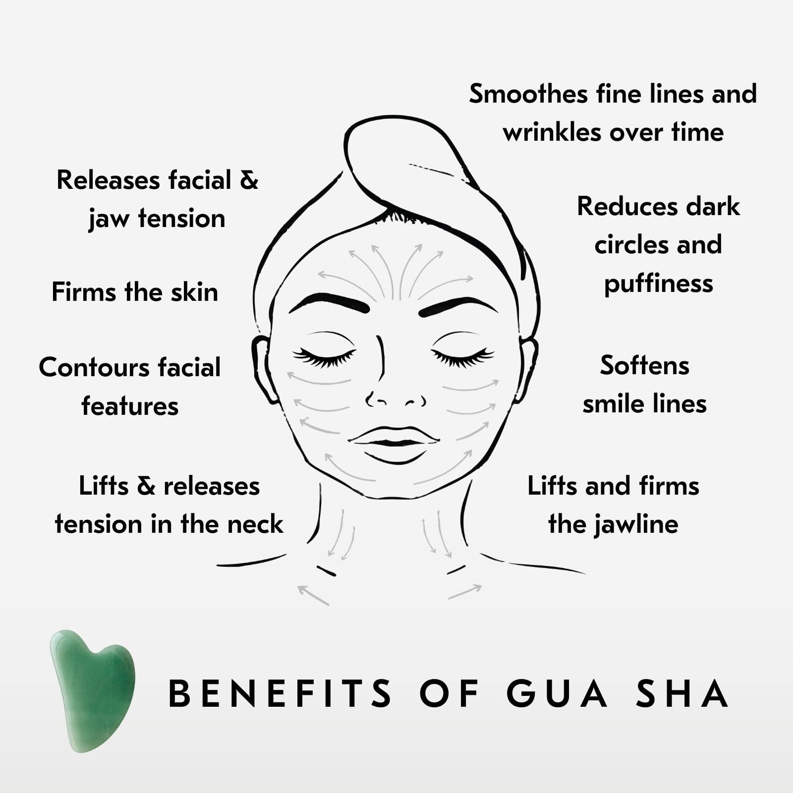 Mount Lai gua sha stone in motion shaping facial contours.