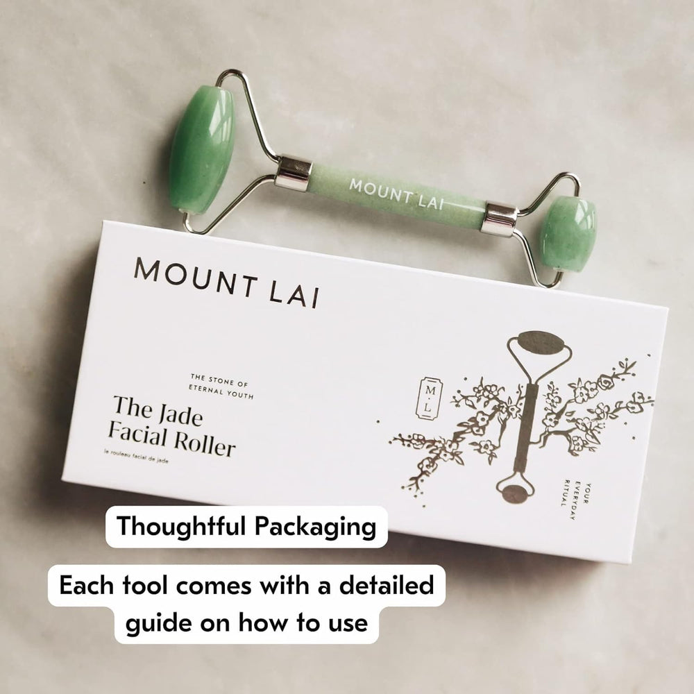 Mount Lai jade roller soothing jaw tension and relaxing muscles.