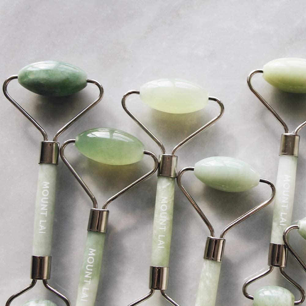 Mount Lai jade roller part of nightly self-care routine for glow.