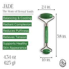 Mount Lai jade roller used under the eyes to ease tension.