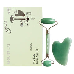 Mount Lai jade roller close-up for cooling, soothing facial massage.