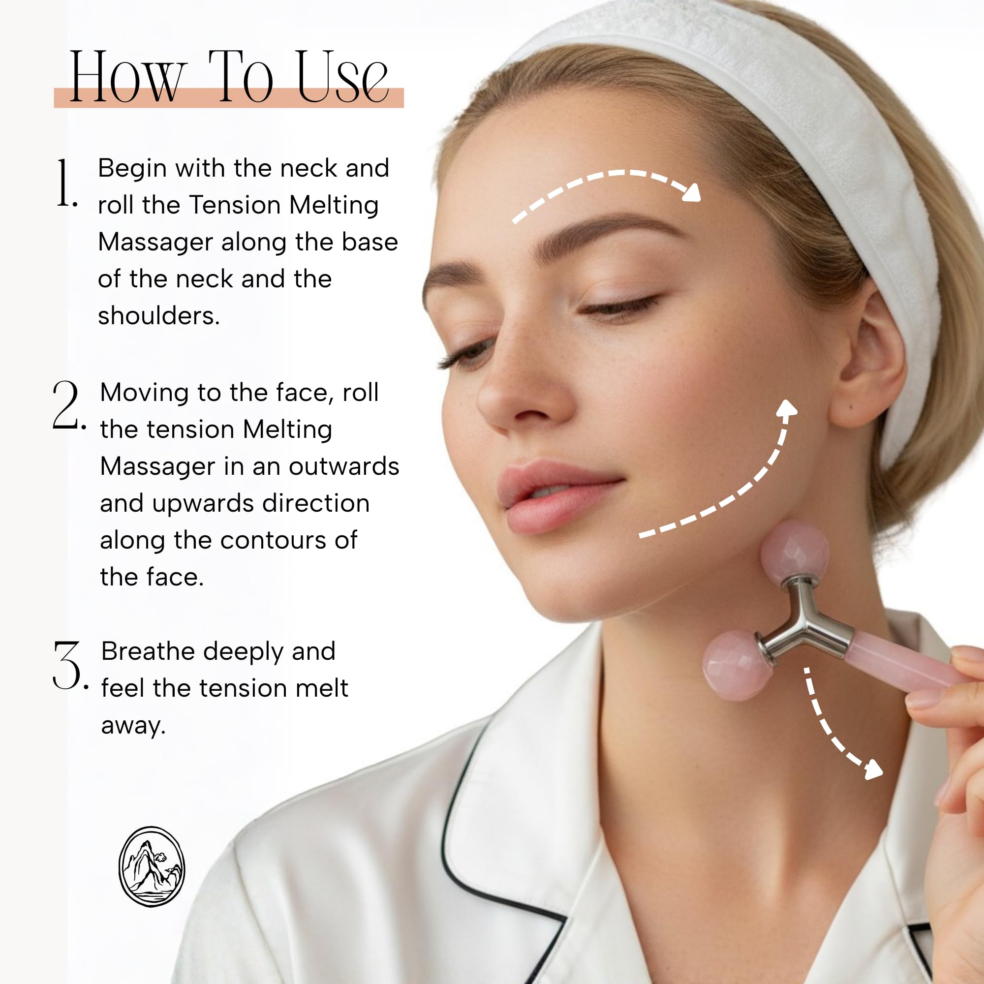 Mount Lai massager with serum enhances absorption during application.
