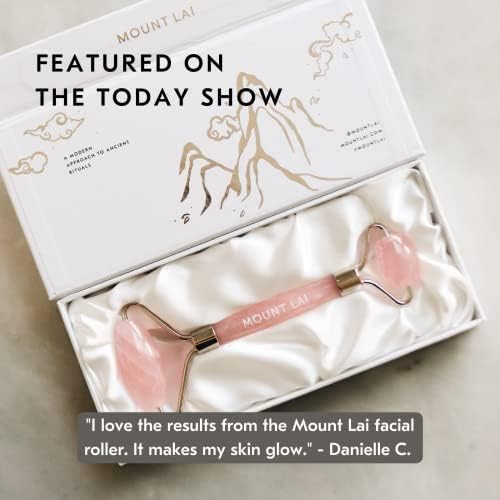 Mount Lai rose quartz roller improves absorption of skincare with gentle pressure
