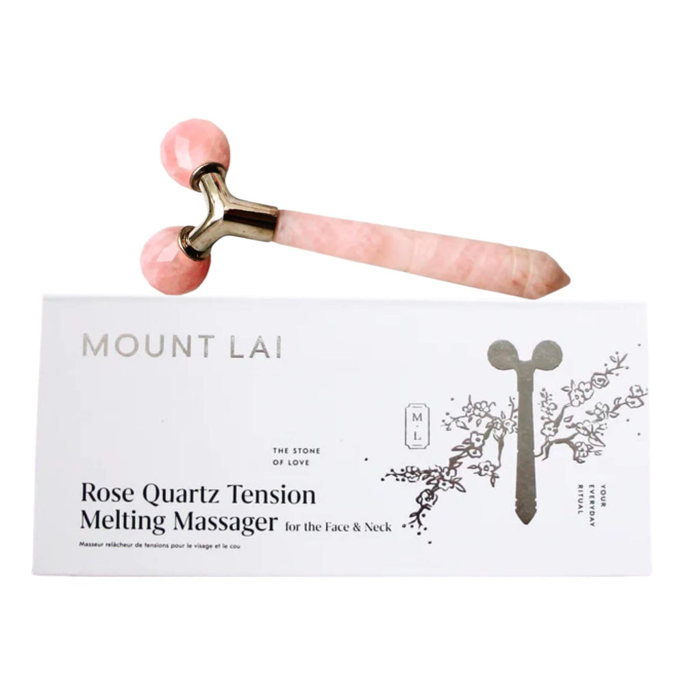 Mount Lai Rose Quartz Tension Melting Massager soothing facial and neck tension relief.