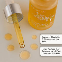 Mount Lai Vitamin C oil texture close-up illustrating lightweight absorption.